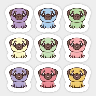 Cute Pug Set Sticker